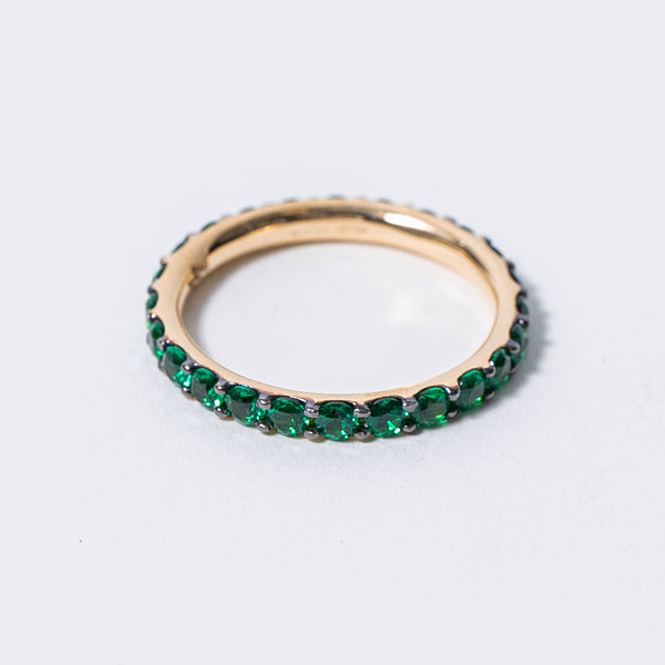 Green Tsavorite Eternity Band