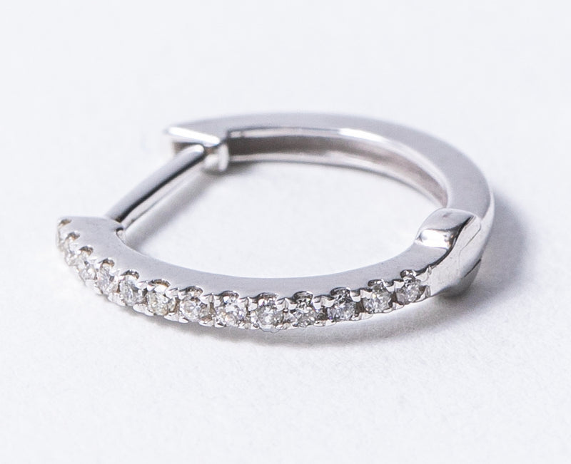 Pave Diamond Huggie Earrings - Petite