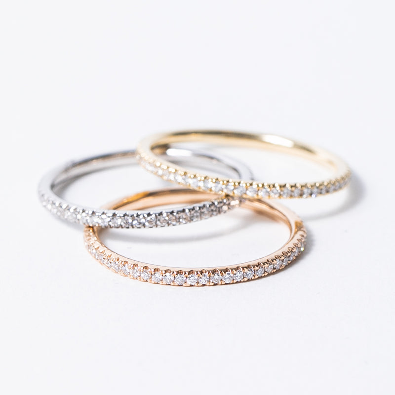 Petite Pave Diamond Eternity Band in White Gold