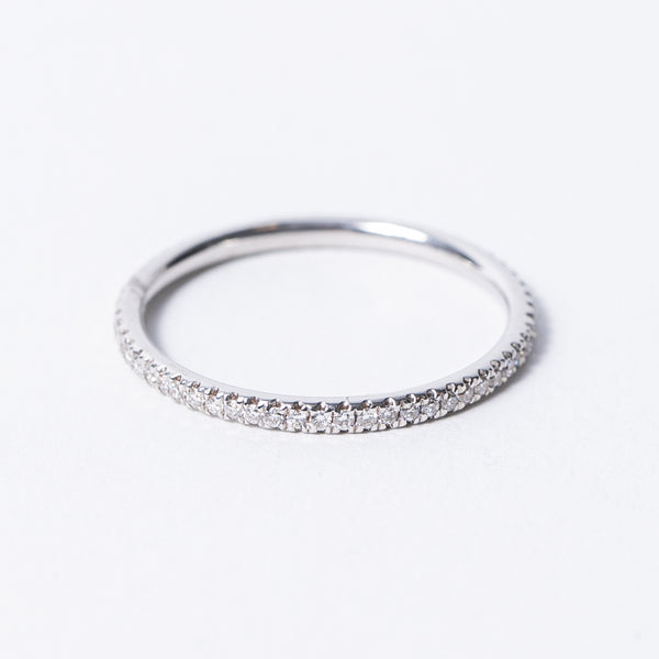 Petite Pave Diamond Eternity Band in White Gold