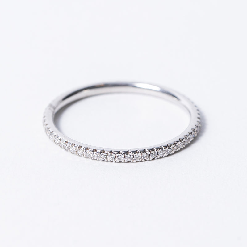 Petite Pave Diamond Eternity Band in White Gold