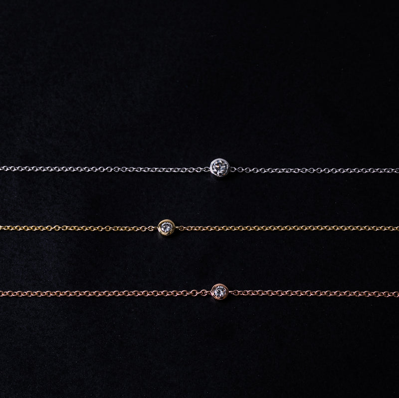 Diamond Bezel Bracelet in Rose Gold